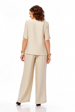 Блуза, брюки Ольга Стиль С-1028 бежевый - фото 3