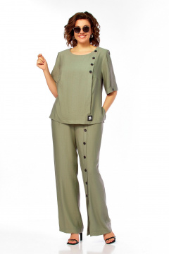 Блуза, брюки Ольга Стиль С-1022 хаки - фото 4
