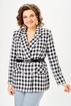 Жакет Andina city 4021-26 черно-белый - фото 2