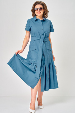 Платье EVA GRANT 7168Е джинс - фото 4