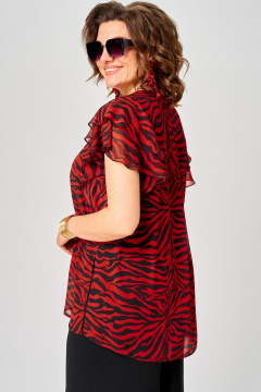 Блуза EVA GRANT 145 принт_зебра_красный - фото 5