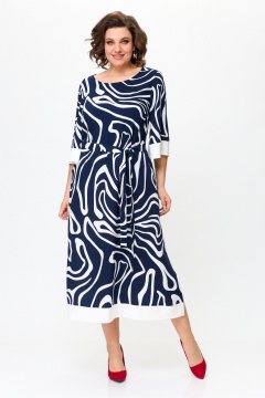 Платье Karina deLux М-1245 синий+белый - фото 5