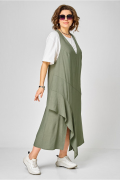 Сарафан, футболка Karina deLux М-1437 молочный+зеленый - фото 3