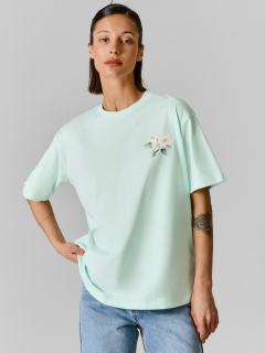 Футболка Mark Formelle 112678/25-38245П-0 голубой_опал_печать_3_сл_на_пол - фото 1