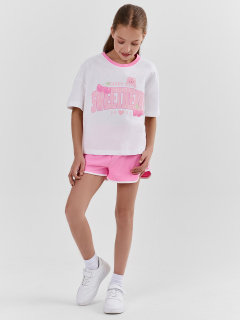 Футболка, шорты Mark Formelle 397769/26-45389П-7 белый_фламинго_печать_2_сл_на_пол - фото 1