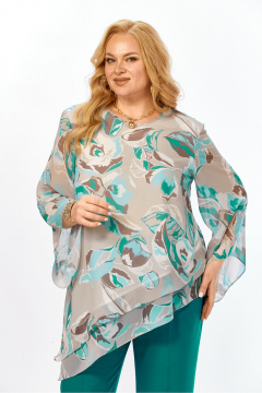 Блуза Элль-стиль 2459.1а бирюза - фото 5