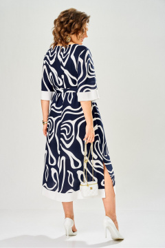 Платье Karina deLux М-1245 синий+белый - фото 3