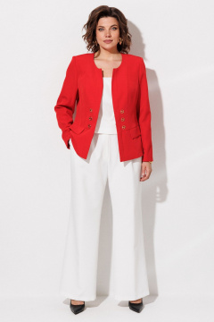 Брюки, жакет, топ ANASTASIA MAK 1123 красный+молочный - фото 5