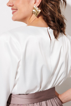 Платье ANASTASIA MAK 1229 жемчужный+капучино - фото 5