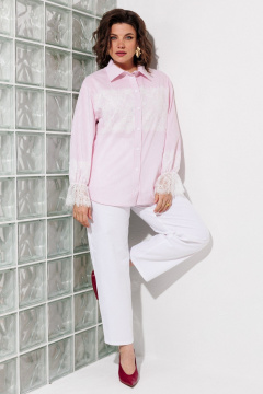 Блуза ANASTASIA MAK 1352 розовый+полоска - фото 5
