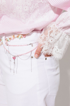 Блуза ANASTASIA MAK 1352 розовый+полоска - фото 3