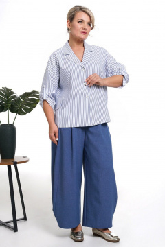 Брюки, жакет Alani Collection 2347 синий - фото 2