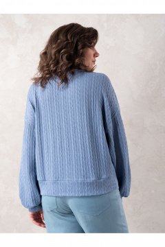 Голубой вязаный кардиган свободного кроя на пуговицах Avanti С-103 - фото 2