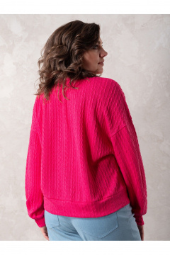 Розовый трикотажный кардиган свободного кроя с пуговицами Avanti С-103-3 - фото 4