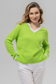 Джемпер Romgil РВ0157-ХЛ2 салатовый,белый - фото 1