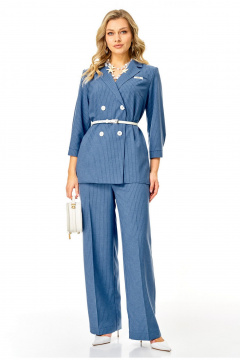 Брюки, жакет Твой имидж 2411 голубой_в_полоску - фото 1