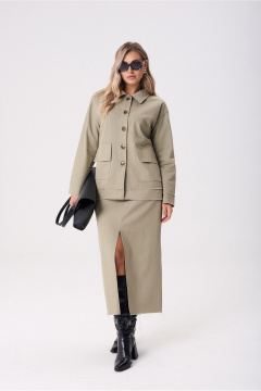 Жакет, юбка Anastasia м-1286 оливковый - фото 4