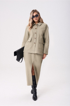 Жакет, юбка Anastasia м-1286 оливковый - фото 1