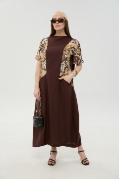 Платье NikVa 1052-2 шоколад_и_шоколадный_мультиколор - фото 5