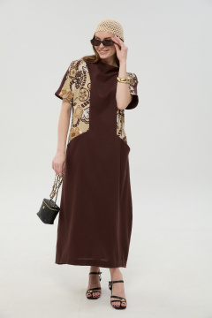 Платье NikVa 1052-2 шоколад_и_шоколадный_мультиколор - фото 4