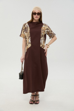 Платье NikVa 1052-2 шоколад_и_шоколадный_мультиколор - фото 1
