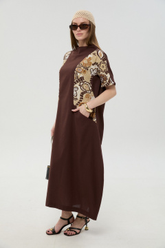 Платье NikVa 1052-2 шоколад_и_шоколадный_мультиколор - фото 3