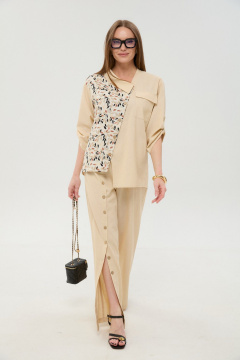 Брюки, жакет NikVa 978-6 песок_и_песочный_мультиколор - фото 2