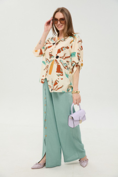 Брюки, жакет NikVa 978-7 мята_и_бохо_мультиколор - фото 3
