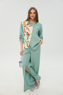 Брюки, жакет NikVa 978-8 мята_и_бохо_мультиколор - фото 3