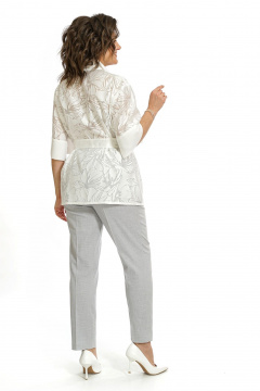 Блуза, брюки Alani Collection 2554 молоко-серый - фото 3