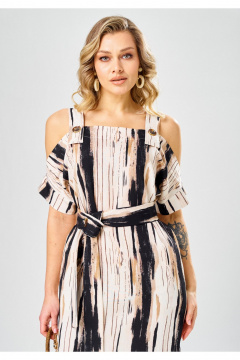 Платье Твой имидж 2376 бежево-синий_принт - фото 3