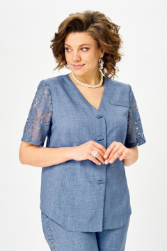 Брюки, жакет Vilena 1151 джинс - фото 2