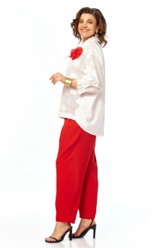 Блуза, брюки Ольга Стиль С-1018 красный - фото 5