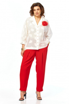 Блуза, брюки Ольга Стиль С-1018 красный - фото 3