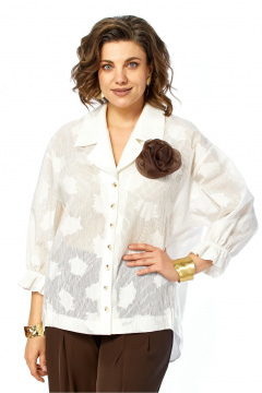 Блуза, брюки Ольга Стиль С-1018 шоколадный - фото 3