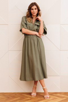 Платье Gizart 5444 хаки - фото 2