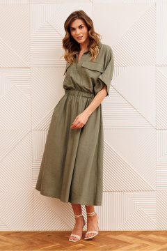 Платье Gizart 5444 хаки - фото 1