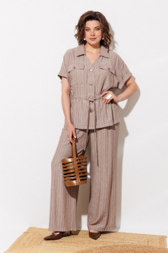 Брюки, рубашка ANASTASIA MAK 1337 какао - фото 1