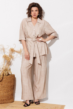 Брюки, рубашка ANASTASIA MAK 1339 бежевый - фото 2