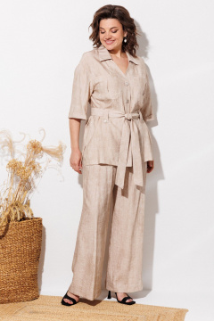 Брюки, рубашка ANASTASIA MAK 1339 бежевый - фото 3