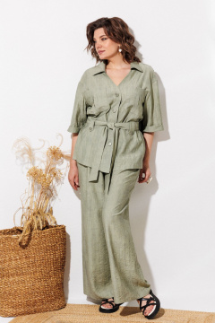 Брюки, рубашка ANASTASIA MAK 1339 мох - фото 3