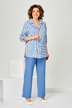 Блуза, брюки Асолия 1518 голубой - фото 3