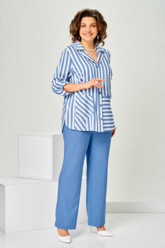 Блуза, брюки Асолия 1518 голубой - фото 1