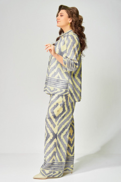 Блуза, брюки, топ Fita 1564 серо-лимонный - фото 2