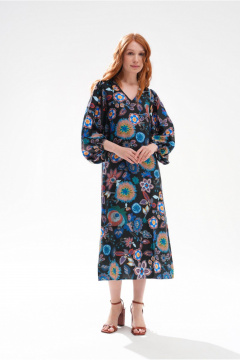 Платье Nelva 51724 черный_с_принтом - фото 1