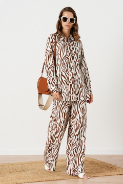 Блуза Nelva 23251 молочно-коричневый - фото 2