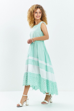 Платье Euromoda 712 мятный-белый - фото 2