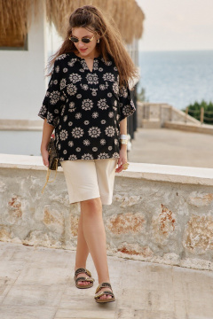 Блуза Vittoria Queen 28533бл черно-бежевый - фото 1