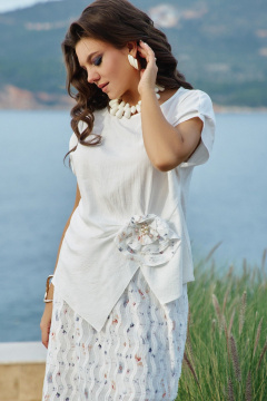 Блуза, юбка Vittoria Queen 28803 молочный-цветочный_принт - фото 4