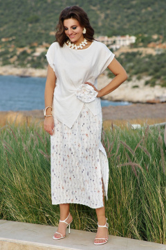 Блуза, юбка Vittoria Queen 28803 молочный-цветочный_принт - фото 3